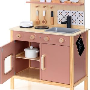 Wooden Pretend Play Kitchen Set with Accessories
